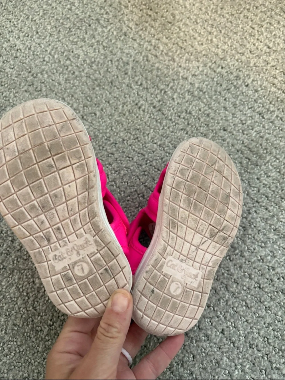 Cat & Jack Bright Pink Hook-and-Loop Kids Sandals